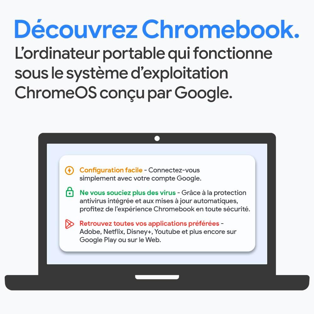 Chromebook Plus IdeaPad Slim 3 14IAN8 avec Google AI - Ordinateur Portable 14'' FHD (Intel Core i3-N305, RAM 8 Go, eMMC 256Go, ChromeOS) - Clavier AZERTY FR - Gris Intel Core i3-N305 8 Go 256.0 GB Intel UHD Graphique 14'' FHD Gris Wifi 6E