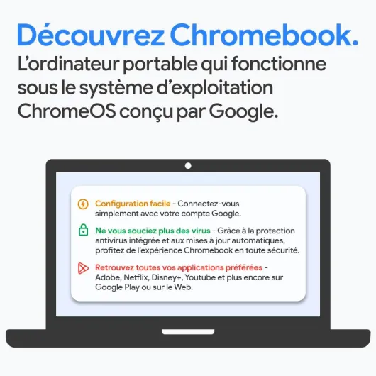 Chromebook Plus IdeaPad Slim 3 14IAN8 avec Google AI - Ordinateur Portable 14'' FHD (Intel Core i3-N305, RAM 8 Go, eMMC 256Go, ChromeOS) - Clavier AZERTY FR - Gris Intel Core i3-N305 8 Go 256.0 GB Intel UHD Graphique 14'' FHD Gris Wifi 6E