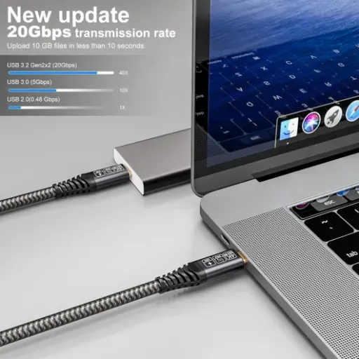 Avis CAKOBLE USB C 20 Gbps 100W : un câble polyvalent pour charge, data et vidéo 4K