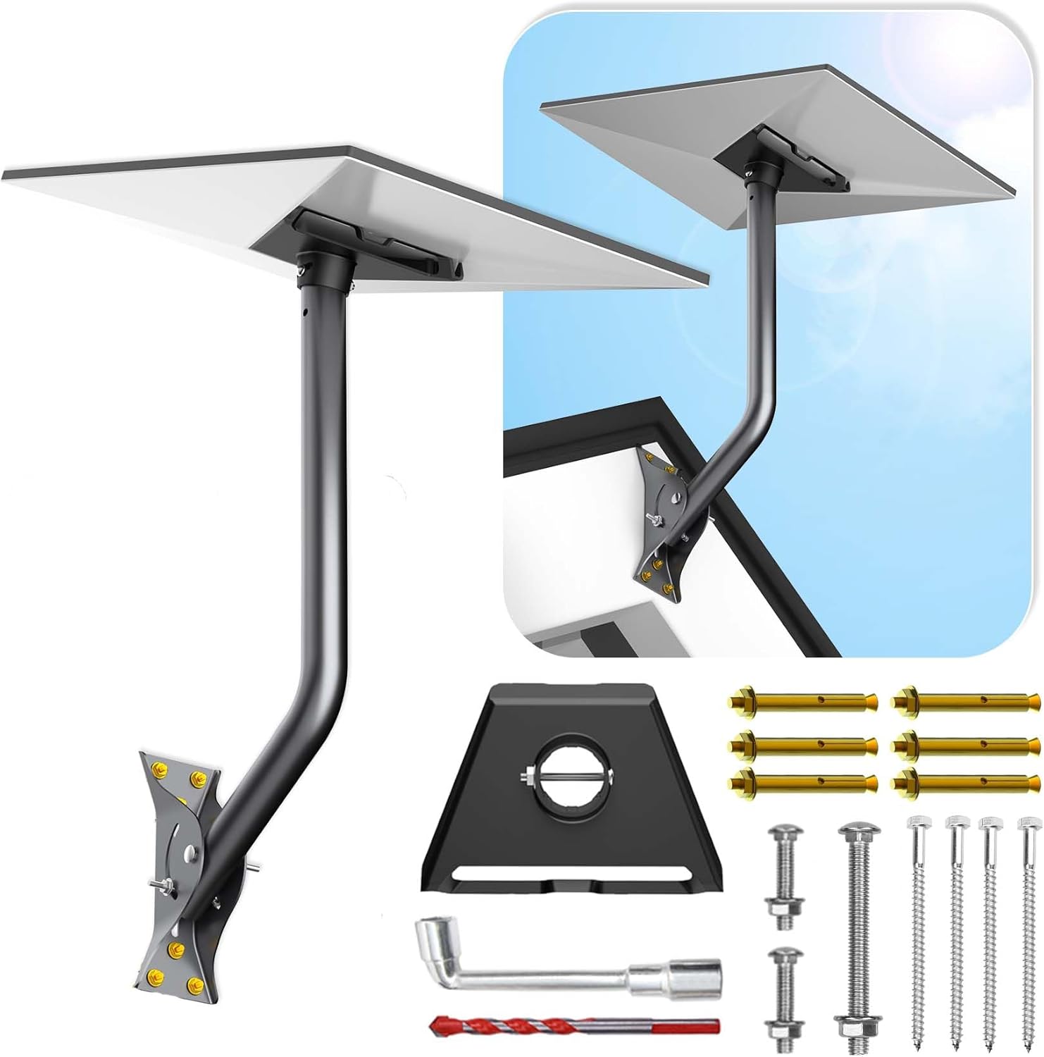 Support Starlink Gen 3, kit de montage Starlink réglable compatible avec l'antenne parabolique standard V3 Starlink, support mural/support de toit Starlink, Starlink Gen 3 Mount