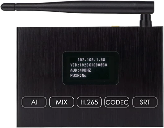H.265 1080P 60FPS WiFi HDMI Encodeur/Décodeur - Prend en Charge HLS RTMP RTSP SRT UDP, Compatible ONV/HK, pour IPTV Live Streaming vers Youtube Facebook Vimeo etc.
