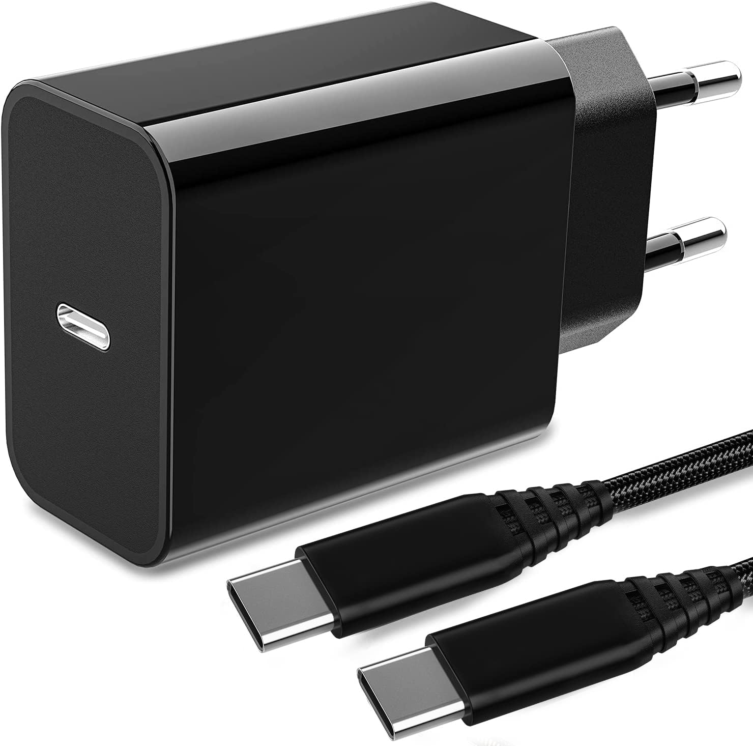 25W Chargeur Secteur pour Samsung Galaxy A55 5G/A25 A26 A36 5G/A35 5G/A05S/A15 5G/A53 5G/A34 5G/A33 A52 A72 A71 S21,Tablette/Tab S7 S8 S9 iPhone 15 16 Pro Max Charge Rapide USB C Prise Adapteur Cable