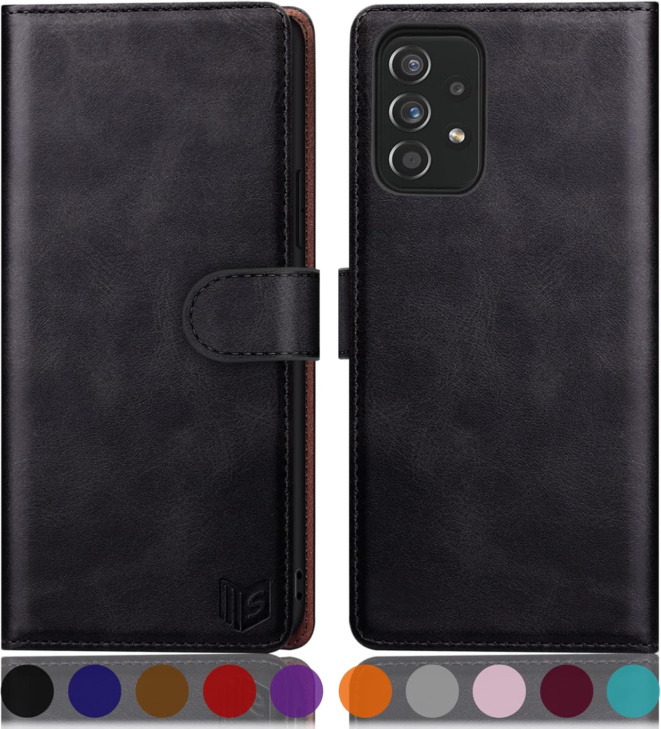 Etui Coque pour Samsung Galaxy A23 5G/4G [RFID Blocage] [Magnétique Protection] Fentes pour Cartes Protection Etui Housse Premium en Cuir PU pour Samsung A23 Etui Portefeuille Le Noir