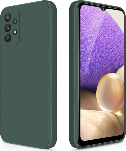 Coque pour Samsung Galaxy A32 5G / M32 5G Case en Silicone, Etui de Protection Antichoc Etui Housse Silicone Ultra-Mince avec Couche Intérieure en Fibre et Protection pour Caméra, Vert Samsung Galaxy A32 5G green