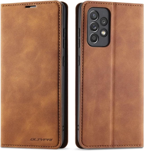 Etui pour Samsung Galaxy A32 5G, Housse en Cuir Premium PU Portefeuille Conque, [Fentes pour Cartes] [Fermoir Magnétique] [Stand Fonction] Flip Coque pour Samsung Galaxy A32 5G 6.5'' - Marron