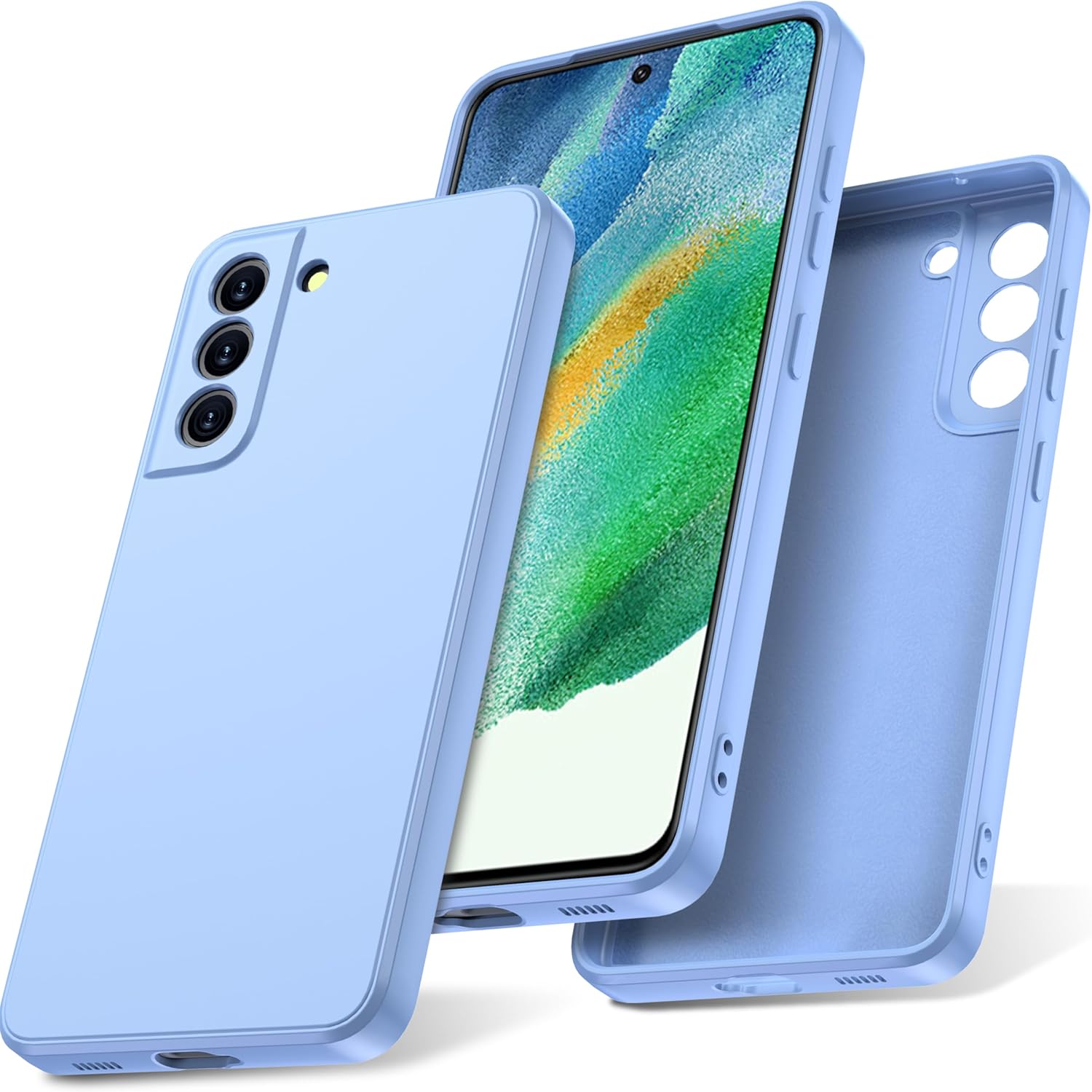 Watana Coque pour Samsung Galaxy S21 FE 4G 5G Case en Silicone, Etui de Protection Antichoc Cover Etui Housse Silicone Ultra Mince pour Samsung S21 FE 4G 5G, Bleu Clair Samsung Galaxy S21 FE 4G 5G Bleu Clair
