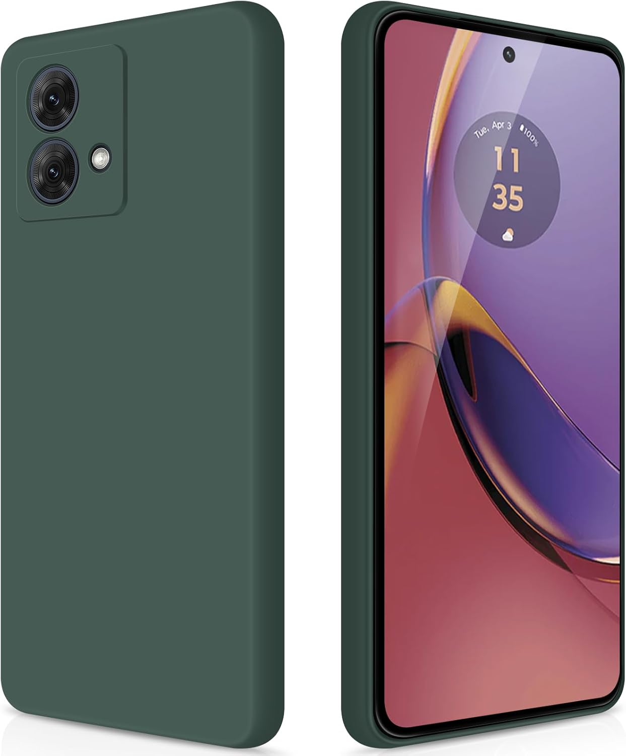 Coque pour Motorola Moto G84 5G Case en Silicone, Etui de Protection Antichoc Etui Housse Silicone Ultra-Mince avec Couche Intérieure en Fibre et Protection pour Caméra, Vert Motorola Moto G84 green