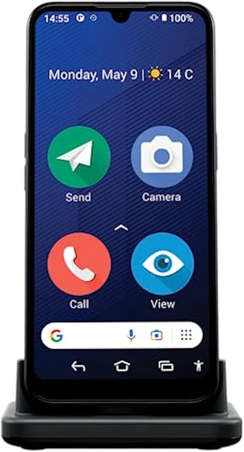 8200 4G Smartphone Débloqué Seniors - Téléphone Portable Résistant à l'eau - Triple Caméra 16MP - Écran 6.1" - Touche Assistance avec GPS - Son Clair (Blue)