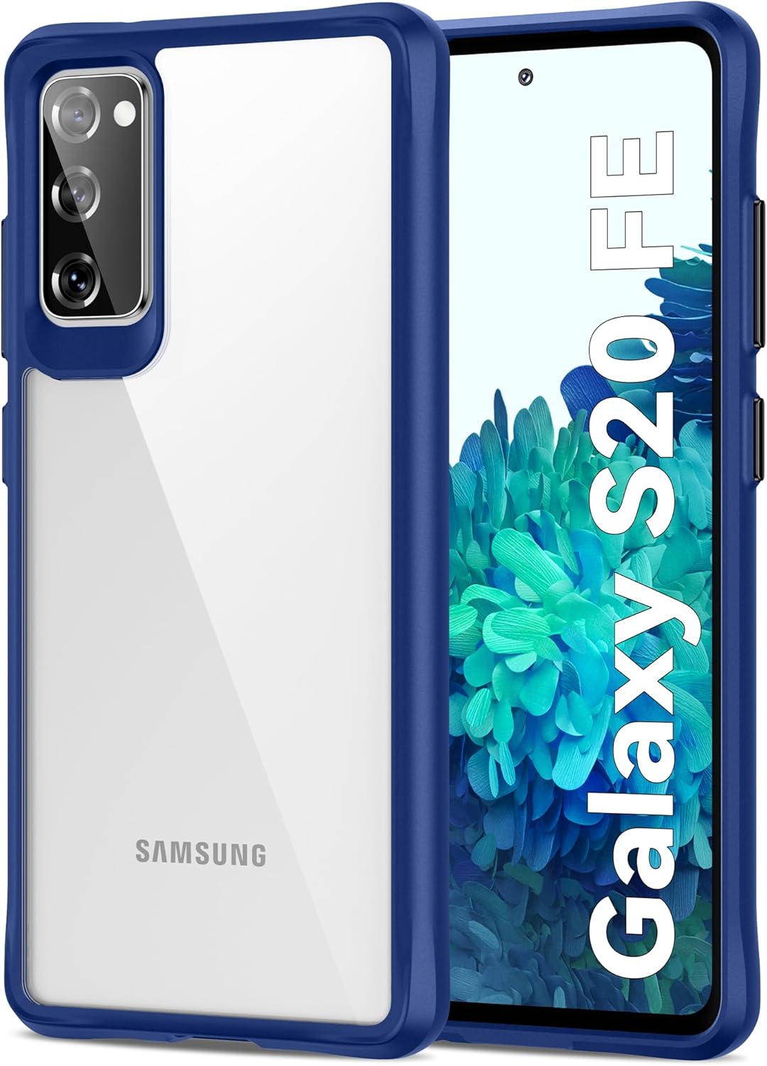 Coque pour Samsung Galaxy S20 FE 5G, Anti-Jaunissement Étui Téléphone Transparente, Housse de Protection Antichoc - Bleu