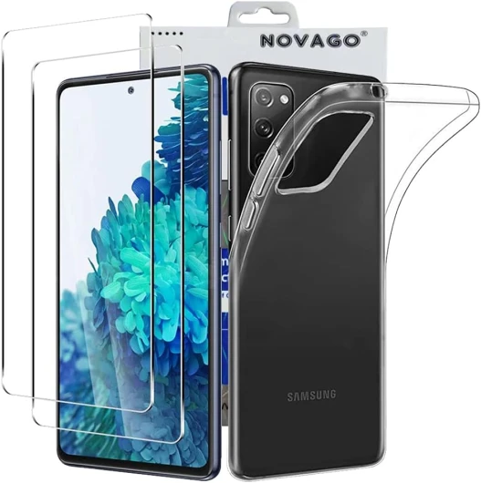 Compatible avec Samsung Galaxy S20 FE et S20 FE 5G-Pack Complet- Coque Résistante Transparente + 2 Films vitre Protection écran en Verre trempé (Transparent)