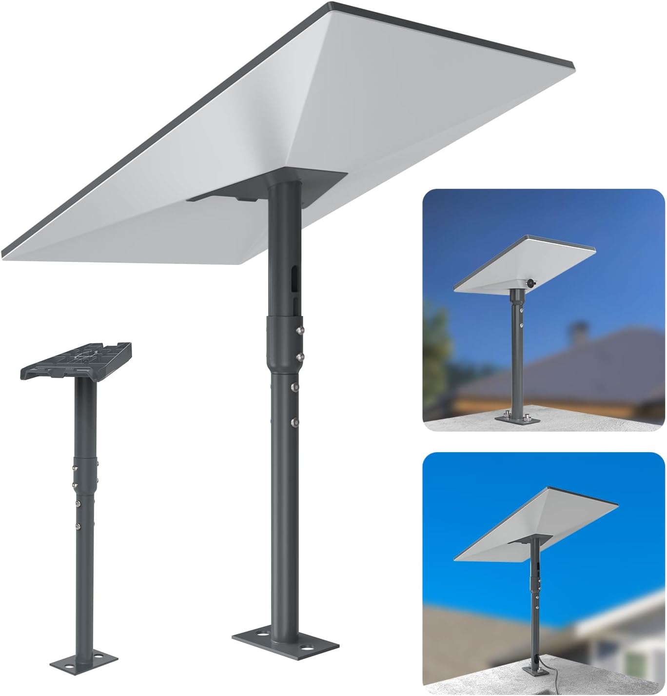 Support de Toit Starlink Gen 3, Kit de Montage Vertical Starlink V3 pour kit Satellite Internet Starlink avec Adaptateur de Montage sur Poteau pour antenne Starlink Standard Gen 3/Mini Dishy