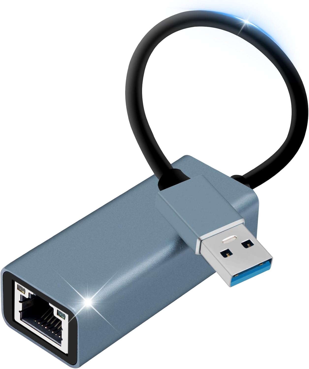 Adaptateur USB Ethernet, Gigabit 1000Mbps Adaptateur RJ45 USB 3.0 Ethernet LAN Adaptateur Réseau Compatible avec Switch, MacBook, Laptop, Win 11/10/ 8.1/8, Mac OS, Linux