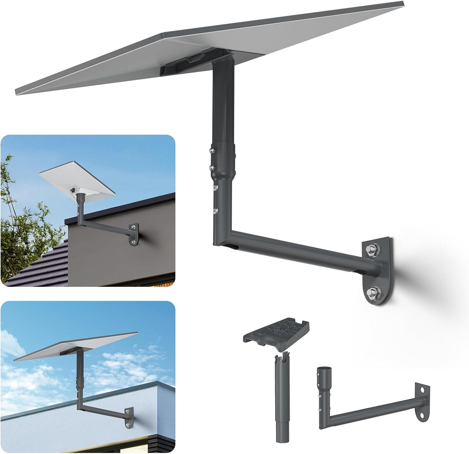 Support Starlink Gen 3, Support Mural Starlink V3 Réglable à 360°, Kit de Montage sur Mât Starlink Gen3 avec Adaptateur de Tube Starlink Gen 3 pour le Kit Internet Gen3/Mini Starlink