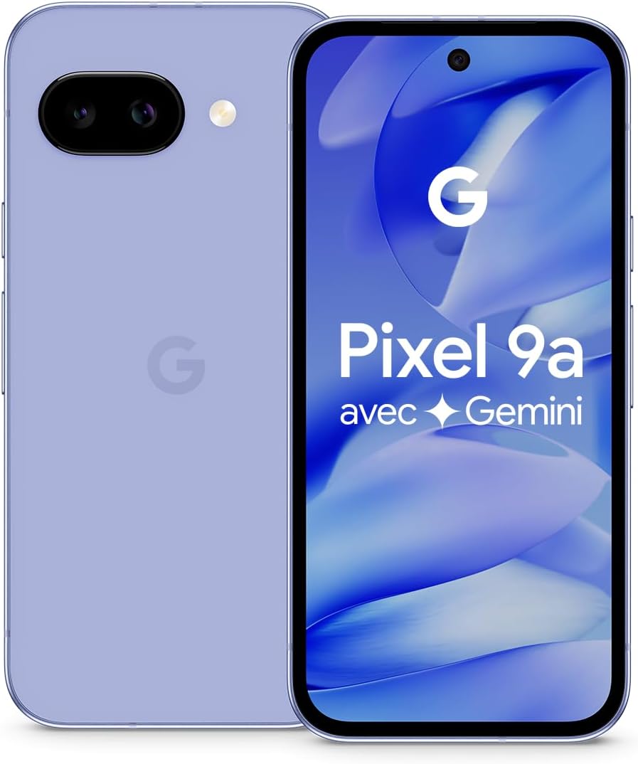 Pixel 9a – Smartphone Android débloqué avec Appareil Photo IA, Batterie Longue durée et sécurité Robuste – Iris, 128GB
