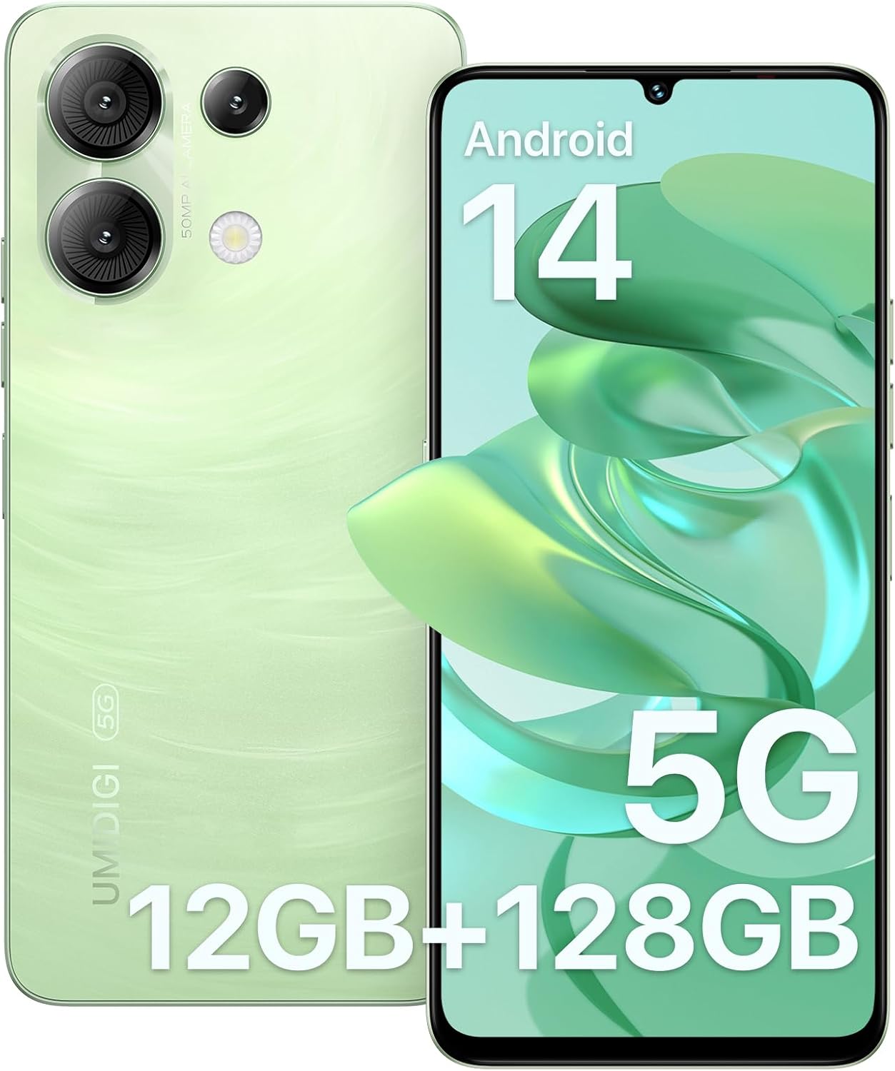 Smartphone G9 5G, Téléphone Android 14, Telephone Portable 12Go(6+6)+128Go/TF 1TB, 90HZ, Octa Core Processor, 6,75" HD+, Caméra 50MP,5000mAh, GPS, Smartphone 5G Double SIM