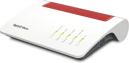 AVM Fritz!Box 7590 AX Edition Amazon Exclusive (Routeur Wi-FI 6, 2400 Mbps (5 GHz) & 1200 Mbps (2,4 GHz), y Compris clé USB SanDisk, Mesh Wi-FI, Base DECT)