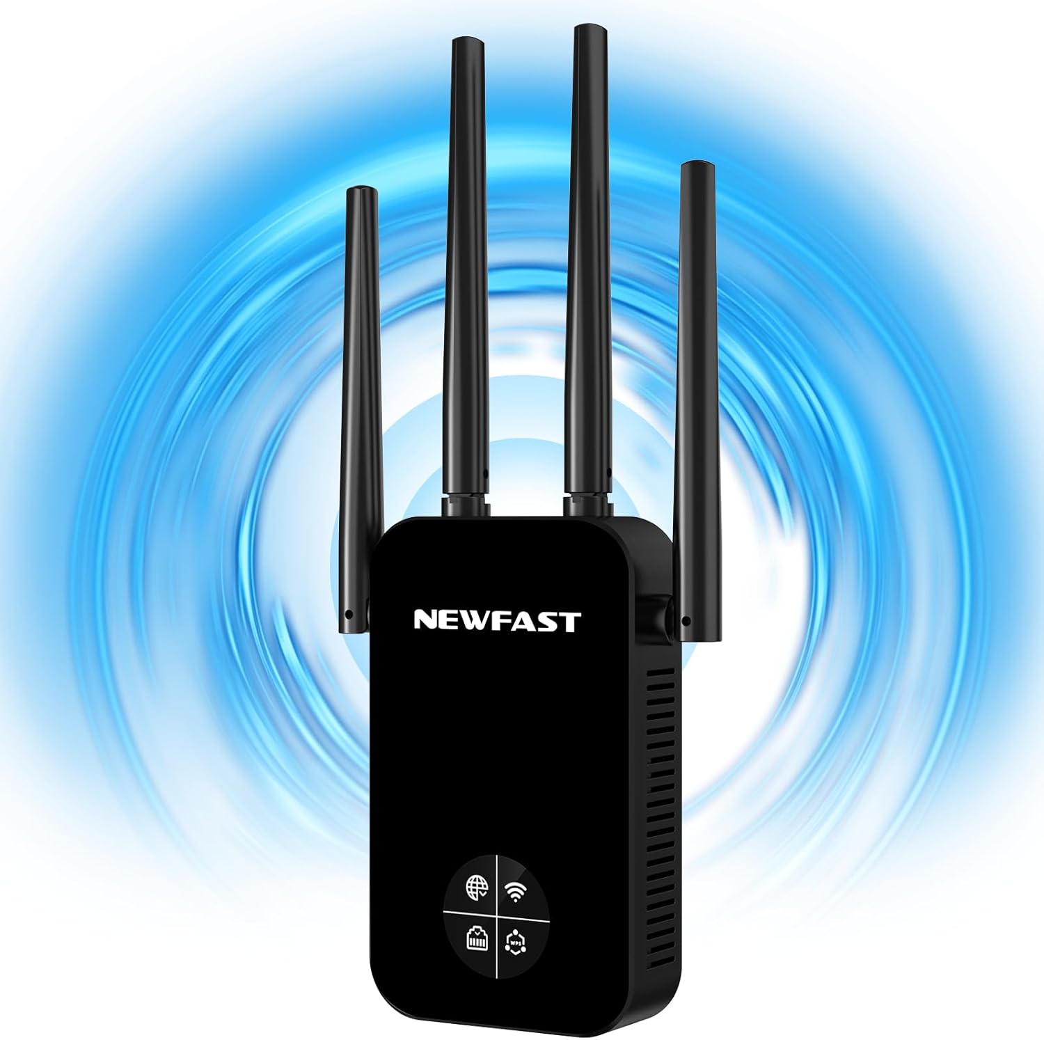 Répéteur WiFi RE523, Amplificateur WiFi Puissant AC1200 Mbps,Bi-Bande Extender WiFi avec 4 Antennes,MU-MIMO,Configuration 1 Clic Via WPS,Compatible avec Toutes Les Box Internet