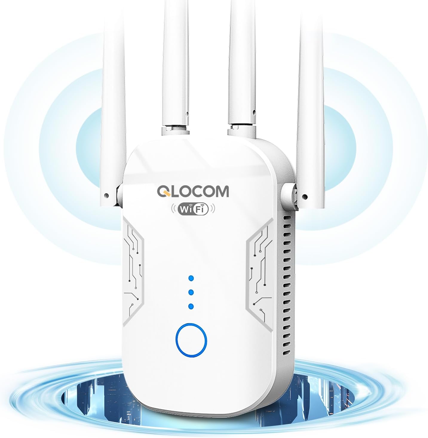 2025 Nouveau Répéteur WiFi Puissant 1200Mbps, Amplificateur WiFi sans Fil Double Bande 5GHz & 2.4GHz avec WPS, WiFi Extender jusqu'à 120㎡, Compatible avec Toutes Les Box Internet