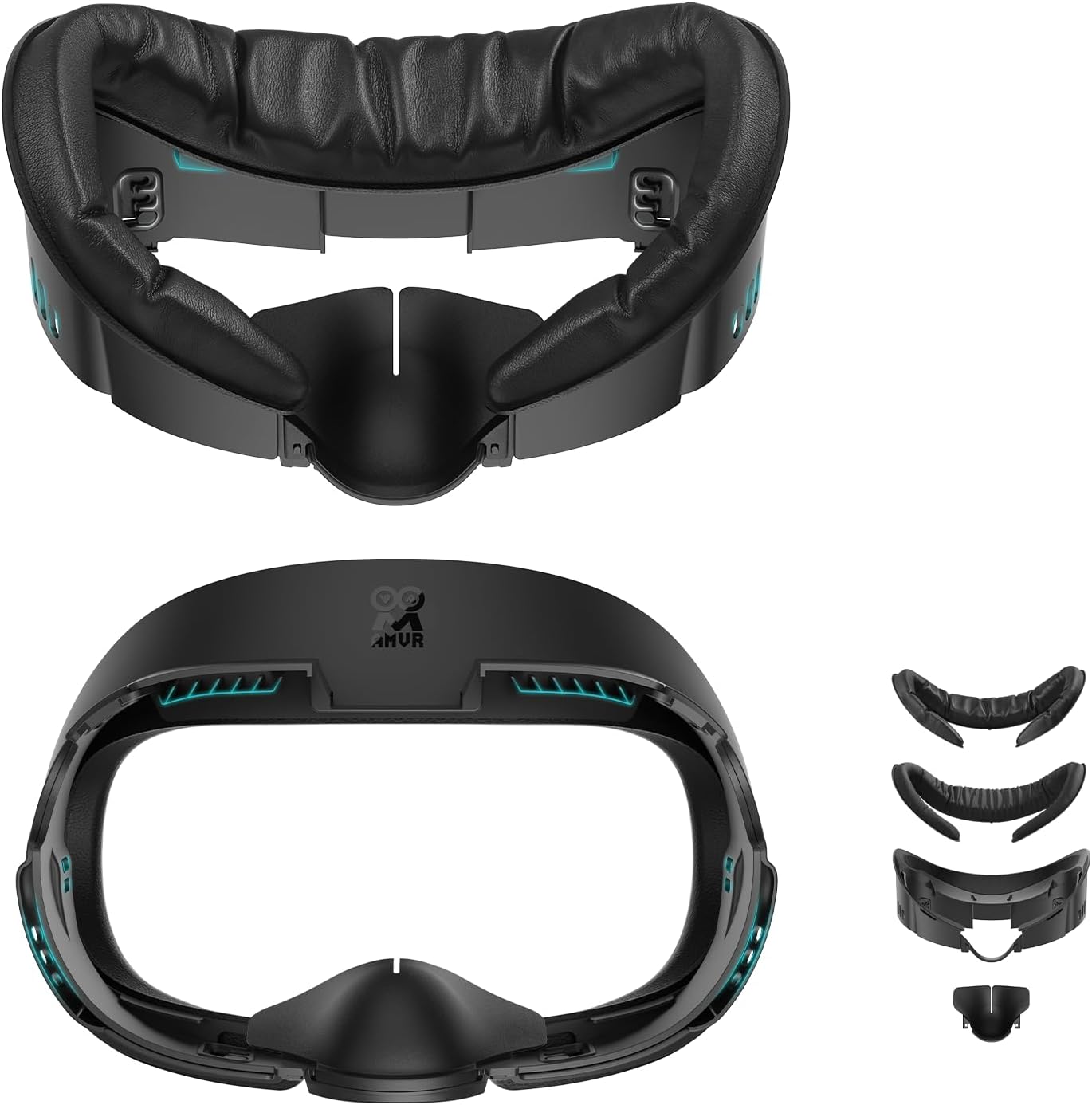 AMVR Face Cover Pad Interface faciale Compatible avec Les Accessoires Meta/Oculus Quest 3, avec Remplacement de Coussin pour Le Visage en PU Doux et Coton de Soie de Glace Respirant (amélioré)