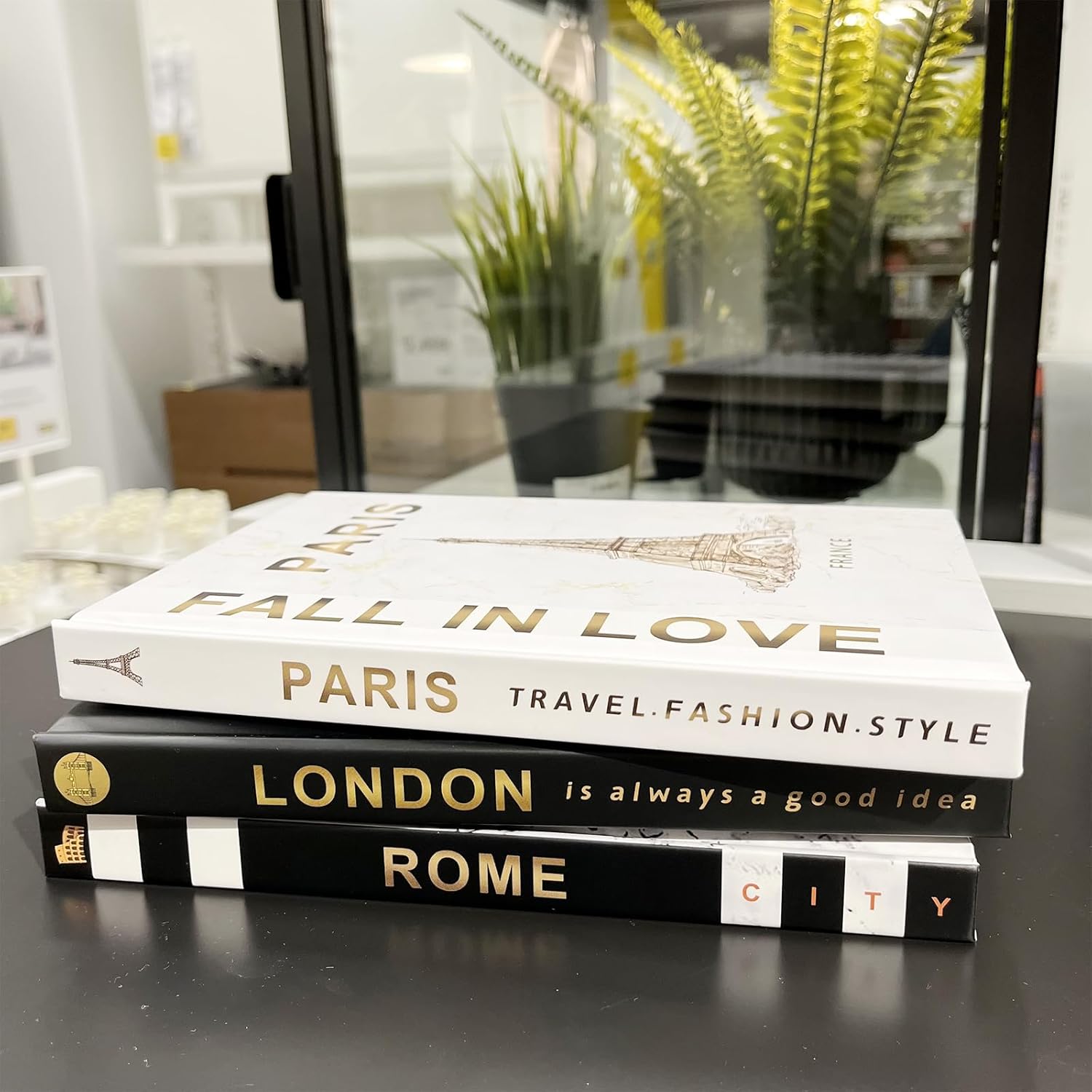 3 Pièces Ensemble de Livres Décoratifs Modernes, Livres Décoratifs à Couverture Rigide Vierge, Faux Livres Vierges pour La Décoration Intérieure, Bureau, Décoration Rustique (New Books)