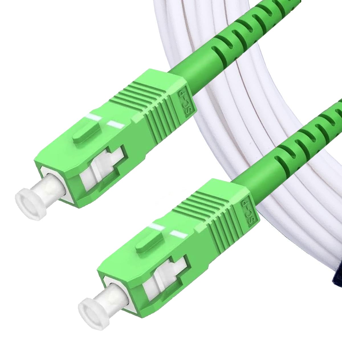 ® - 15m Câble à Fibre Optique pour Orange Livebox, Les Box Red SFR et Bouygues Telecom Bbox, SC/APC vers SC/APC Simplex Monomode OS2 9/125μm LSZH, Blanc(15m) 15m SX-SCA-SCA-W