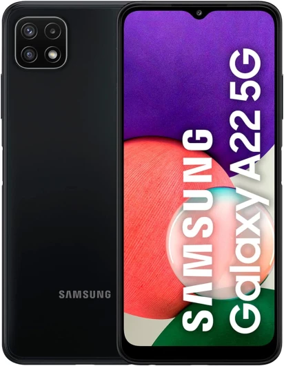 Samsun Galaxy A22 5G Téléphones portables 128 Go 6,6 Zoll (16,8 cm) Dual-SIM Android 11 Gris (reconditionné) Tous les transporteurs gris 4 Go