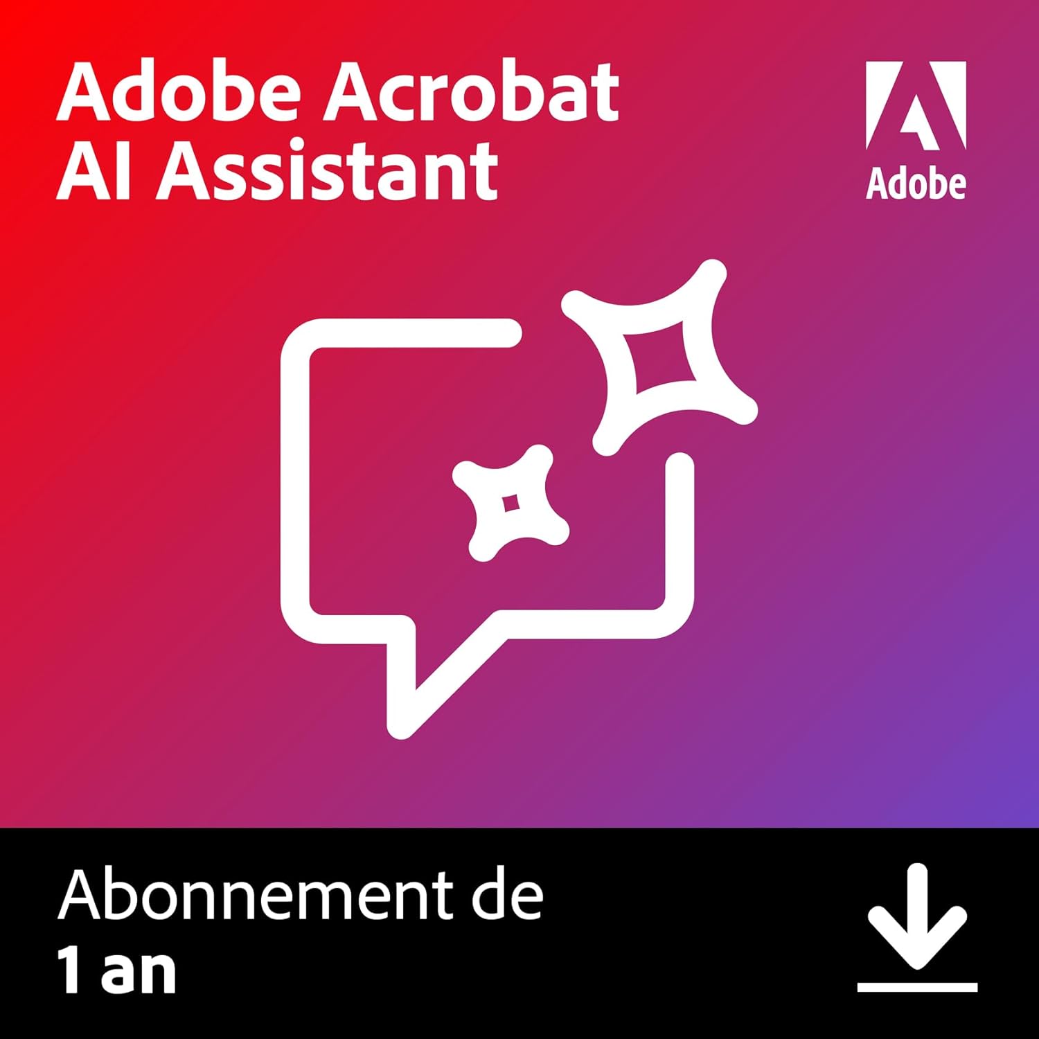 L'Assistant IA d'Acrobat - PC/Mac/Web - Téléchargement du logiciel - PDF Software - Activation requise One-Time Purchase Acrobat AI Assistant Standalone