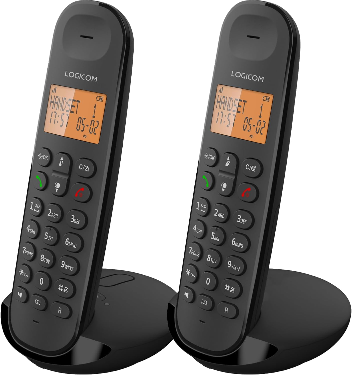 ILOA 255T Téléphone Fixe sans Fil avec Répondeur Enregistreur - Duo - Téléphones analogiques et dect - Noir Nouvelle version