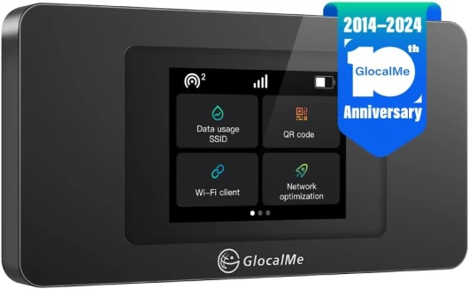 U3X Routeur Mobile 4G LTE Wi-FI, Aucune Carte SIM nécessaire, avec 1Go Données Globales, Batterie de 3500 mAh, Couvrant de 140+ Pays et régions, Wi-FI Hotspot (Noir)