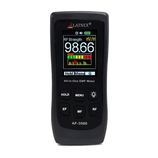 AF-3500 - Appareil de mesure des champs électromagnétiques, détecteur et lecteur de fréquences radio avec certificat – Il mesure RF, champs électriques et magnétiques à 3 axes Gauss ou Tesla