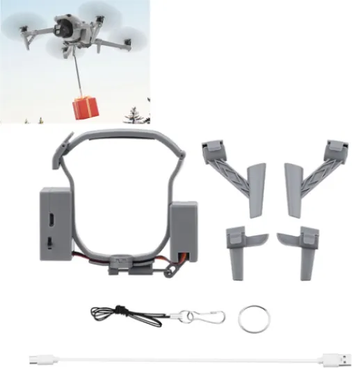 LICHIFIT Système Airdrop pour drone + trains d'atterrissage pour drone DJI Air 3 - Lanceur de charge utile - Transport - Dispositif de déverrouillage - Dispositif de chute - Jambes étendues