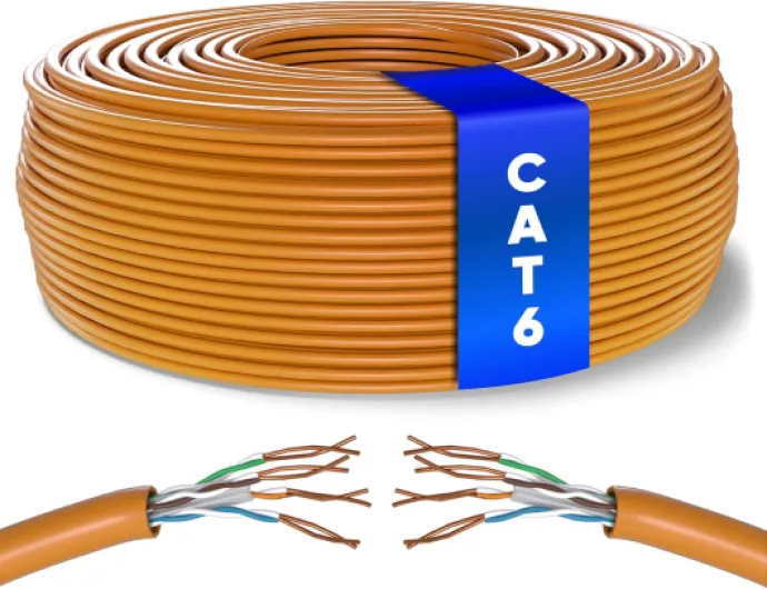 Mr - Tronic Vrac Câble Ethernet 100m, Bulk Reseau LAN Cat 6 Haut Debit Pour Internet Rapide 1 Gbps 250 MHz, Câble Ethernet AWG24, Cat6 en Vrac UTP CCA (100 Mètres, Orange) 100 Mètres Orange