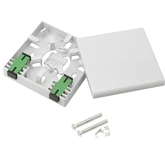 FTTH Boîtier de panneau en fibre optique 2 cœurs Boîtier de distribution terminal de distribution terminal double port SC/APC Type Panel Fibre Box ABS Extérieur étanche à la poussière DIY