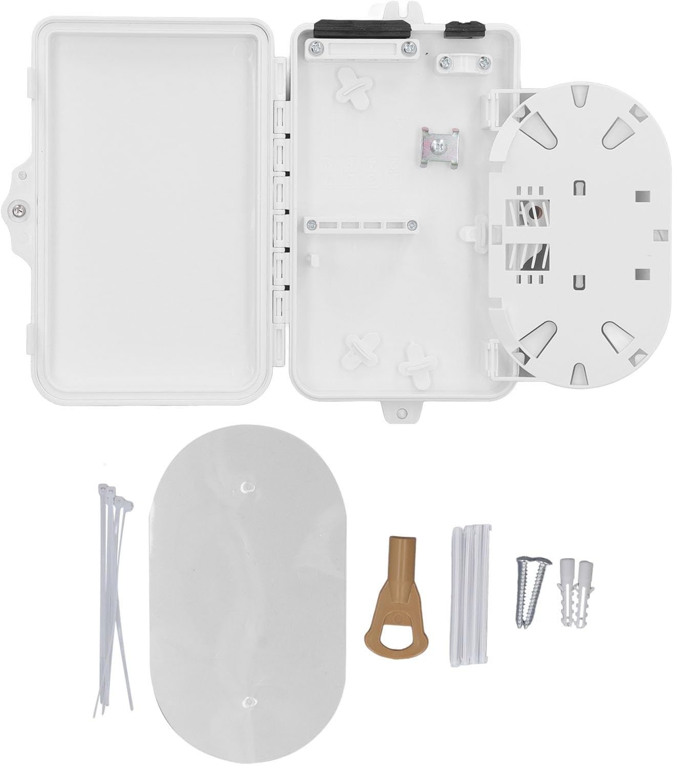 Boîte de Distribution de Fibre à 4 Cœurs, étanche IP65, Mural, Boîte à Bornes à Fibre Optique Intérieure et Extérieure