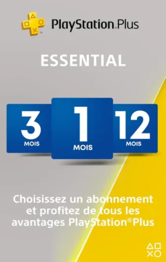 Sony PlayStation Plus, Carte d'Abonnement Essential 1 Mois, Jeux Mensuels, Multijoueur en Ligne, Contenu Exclusif, Compte Français Compte Français 10 EUR