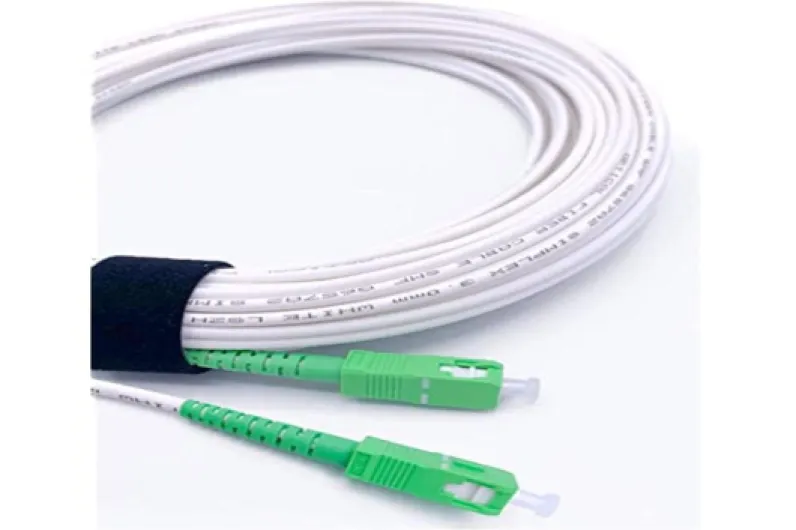 15m Câble/Rallonge Fibre Optique (Orange SFR Bouygues) - Jarretière Simplex Monomode SC-APC à SC-APC - Blindage et Connecteur Renforcée - Perte Très Fiable - Blanc, 15M