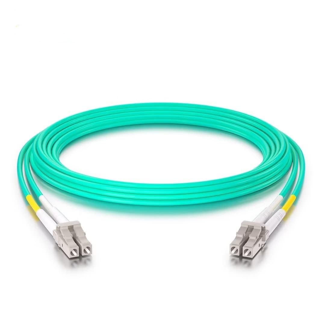 OM3 LC à LC Câble Fibre Optique 1m, 50/125 Multimode Duplex Jarretière Optique LSZH pour SFP, 10G SFP+, Convertisseur de Média, Longueur: 1m à 50m 1M 1