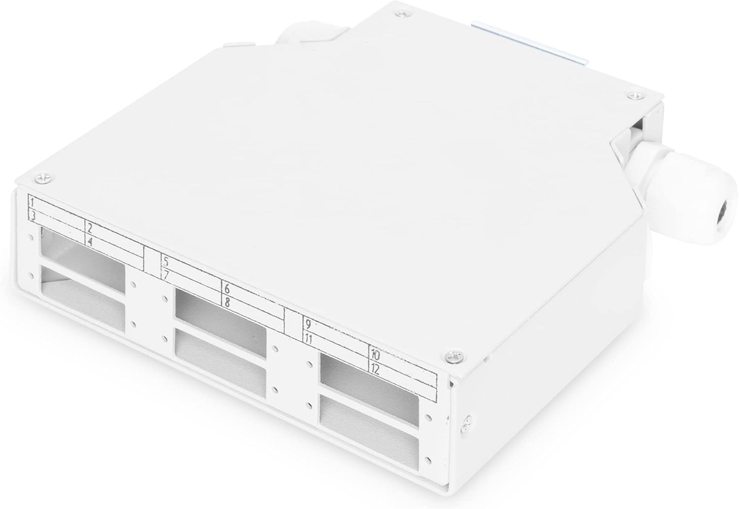 Boîte d'épissure Fibre Optique - Montage sur Rail DIN - 6 Ports - pour coupleurs SC Duplex - boîtier métallique