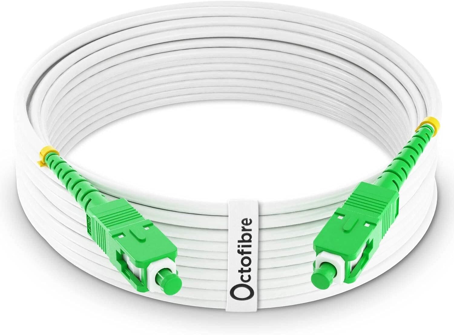 Câble Fibre Optique Orange SFR Bouygues - 10m - Renforcé Avec Blindage Kevlar - Rallonge/Jarretière Fibre Optique - SC APC vers SC APC - Garantie 10 Ans