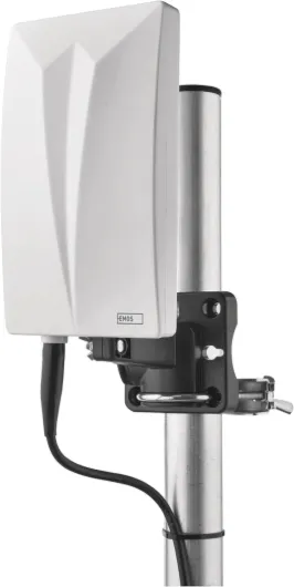 EMOS - Antenne intérieure/extérieure Village, antenne Active pour la réception Longue portée (0-80 km) de DVB-T2, Dab, FM, Full HD, avec Filtre de Blocage LTE, Filtre 4G, 5G et amplificateur intégrés Filtre 5G