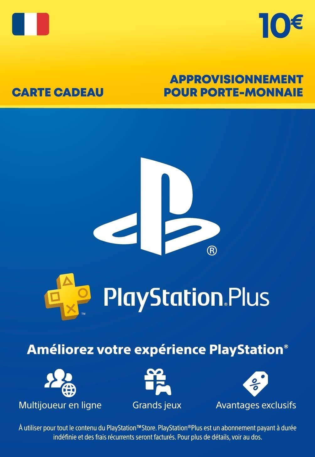 Sony PlayStation Plus, Carte d'Abonnement Essential 1 Mois, Jeux Mensuels, Multijoueur en Ligne, Contenu Exclusif, Compte Français Compte Français 10 EUR