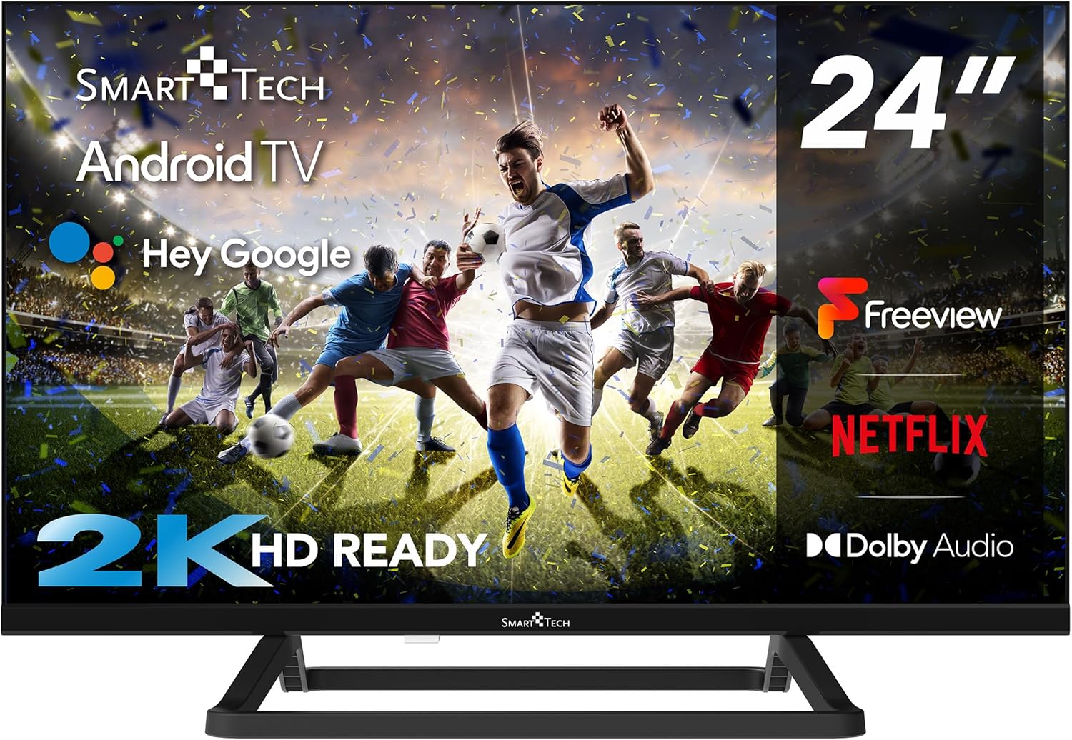 TV LED 24" (60 cm) Smart Android 24HA20V3CUK, 3 HDMI, 2USB, Résolution HD: 1366 * 768, Youtube, Netflix, Prime, Chargeur 12 Volts