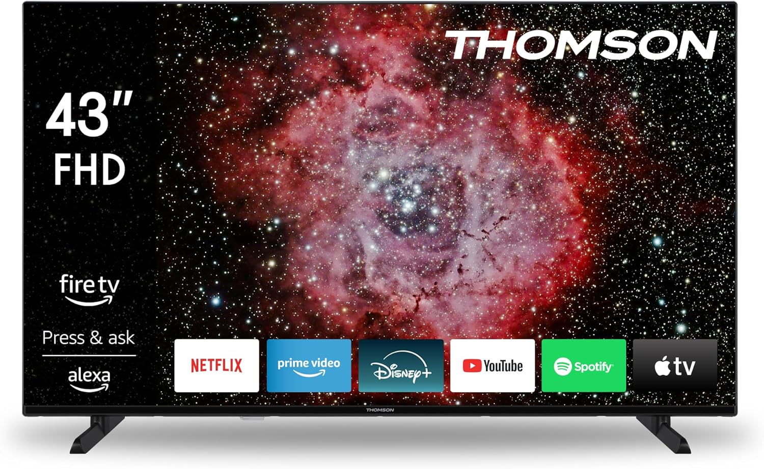 43 Pouces (109 cm) Full HD LED Smart TV avec Fire TV, Commande vocale Alexa, AirPlay, Wi-FI, Triple Tuner(câble/Satellite/antenne), Bluetooth, HDMI, Ports USB, AV in, CI+, 43FF2S34 43 Pouces FHD