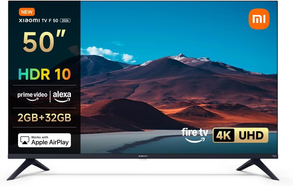 TV F 50, 127 cm (50 Pouces), 4K UHD, Smart TV, Fire TV, Contrôle Vocal Alexa, HDR10, MEMC, Mode Game Boost 120Hz, 2Go+32Go, Compatible avec AirPlay Fire TV(2025 model) 50"