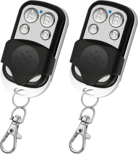 2 Pièces Telecommande Universelle Portail, 433.92 MHz Rolling Code Fixe Bip Portail Automatique Universelle sans Fil Télécommandes Garage à 4 Boutons pour Porte de Garage et Voiture