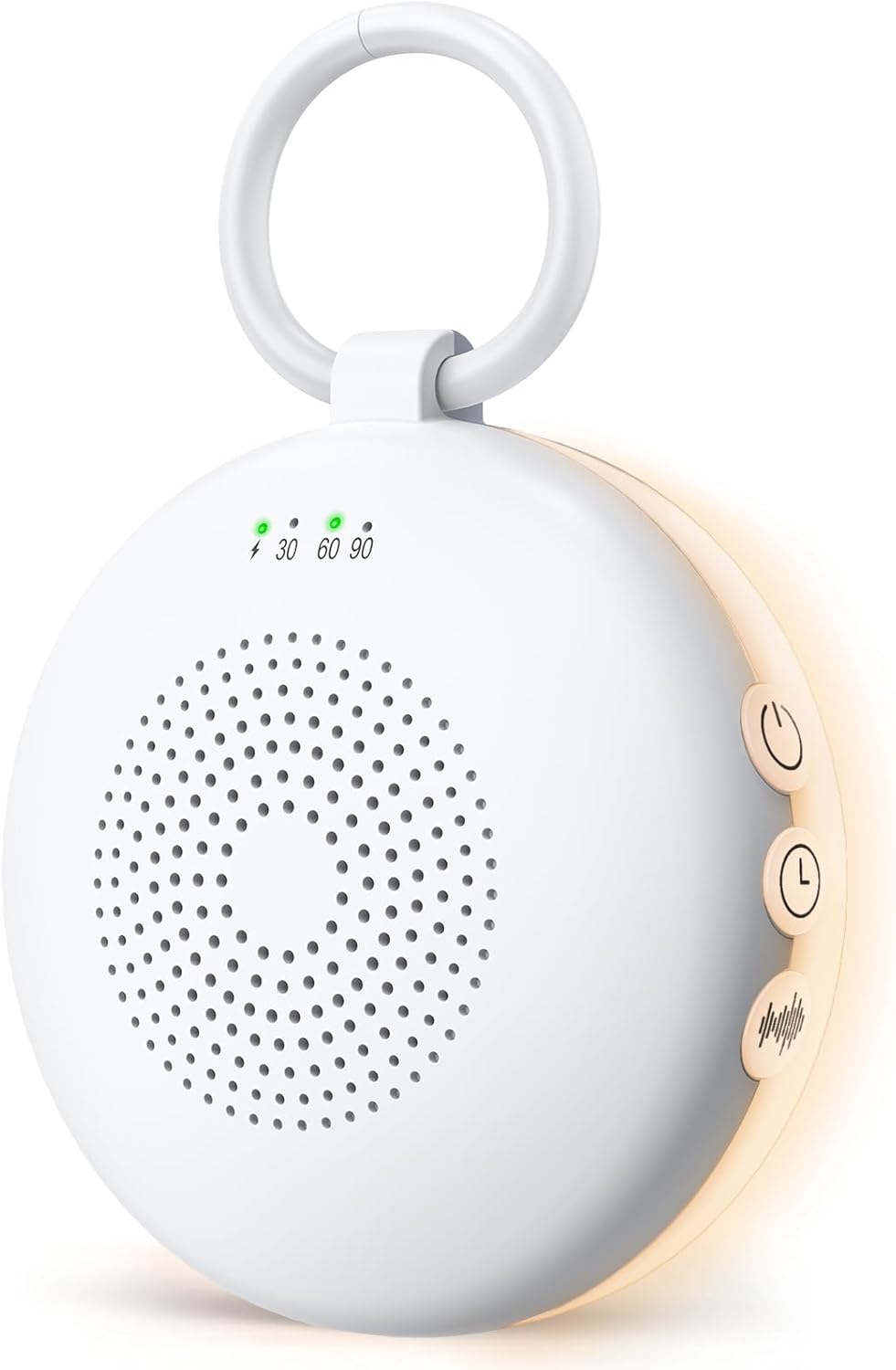 Machine à Bruit Blanc Portable avec 12 Sons Apaisants, Veilleuse et Fonction Mémoire, Appareil de Sommeil à Bruit Blanc avec Minuterie, Rechargeable, sans Fil, pour Bébé, Adulte, Méditation