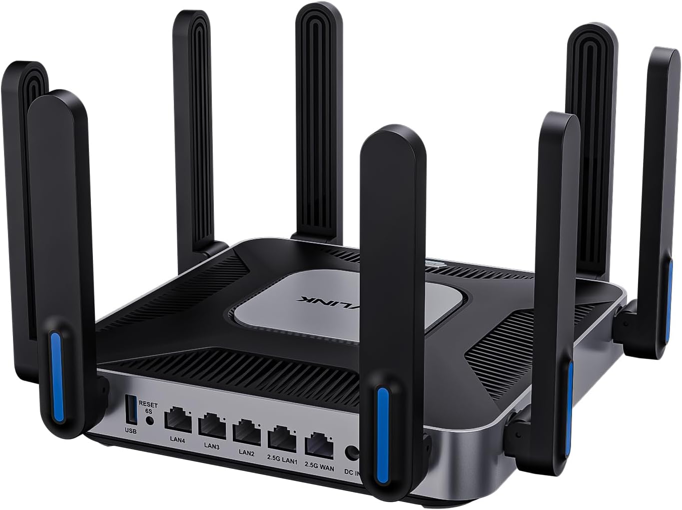 Routeur WiFi 6 WAVLINK double bande 6000 Mbps - Gigabit 5 GHz/2,4 GHz, 8 antennes 5 dBi, MU-MIMO, Beamforming, WAN/LAN 2,5 Gbps, mode routeur/AP/répéteur