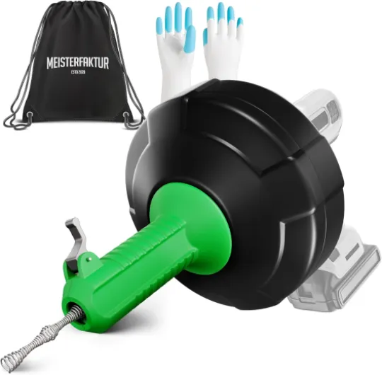 Furet Déboucheur Canalisation [15M] - Fonction Automatique - Furet Plomberie Idéale avec Poussée Automatique - Spirale de Nettoyage de Tuyaux pour Vrais Bricoleurs ! 15 M