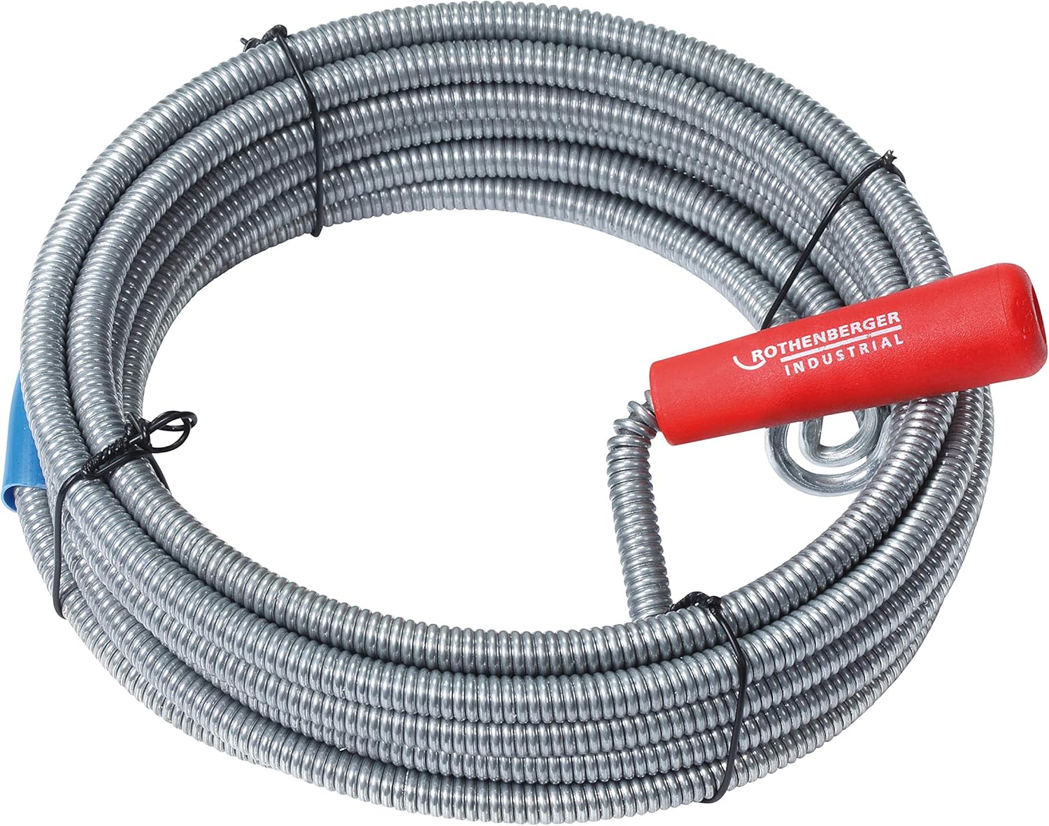 Industrial 072984E Déboucheur spirale avec tête d'accrochage 5 m, Gris Longueur : 5 m Simple