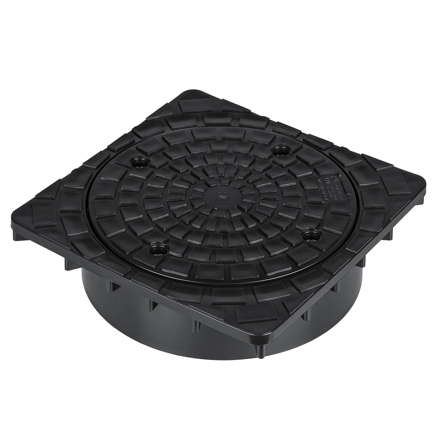 Regard de trottoir pour tuyau lisse Ø 315 Couvercle de regard Regard de visite Noir pour tuyau lisse Ø 315mm/Noir/Carré